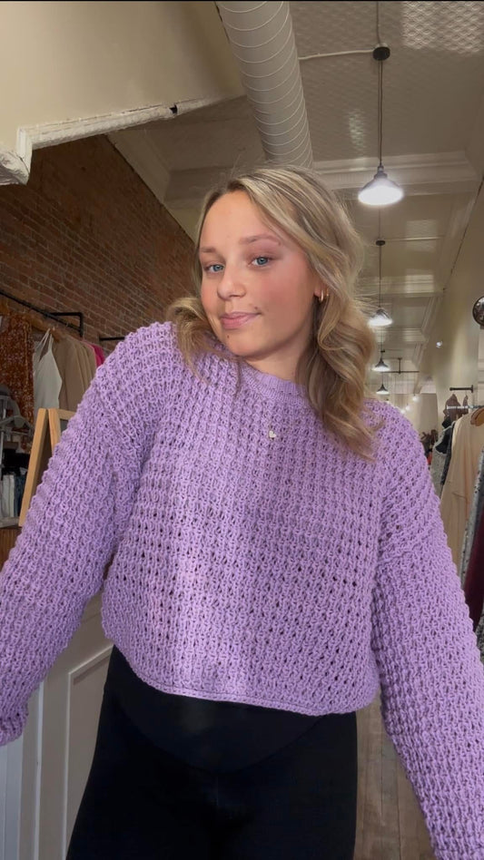 Purple Crop Sweater