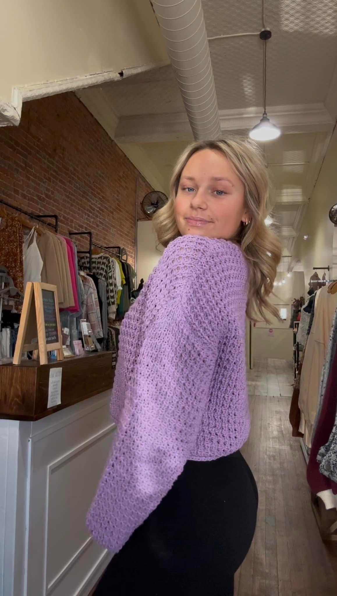 Purple Crop Sweater